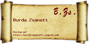 Burda Zsanett névjegykártya